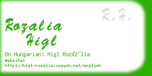 rozalia higl business card